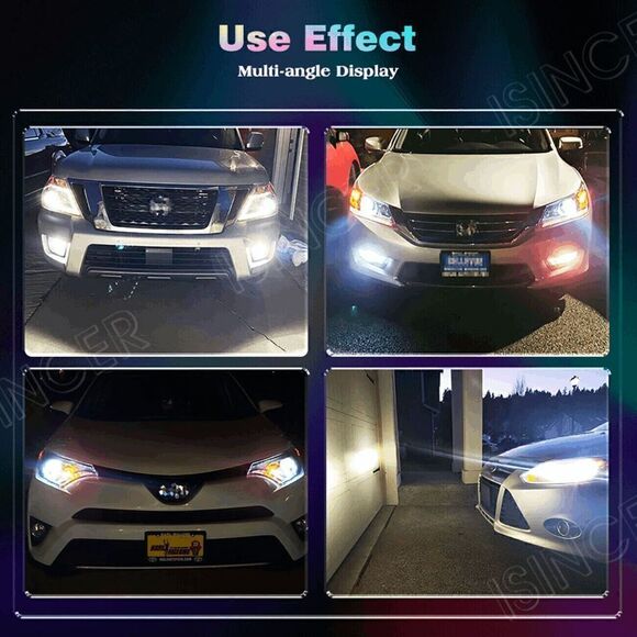 NWT Pair H7 LED Headlight Bulb Conversion Kit High/Low Beam 6500K White Super Br - Picture 10 of 12